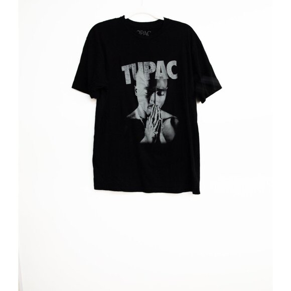 Tupac Praying Hands Graphic Tee - Black - Picture 1 of 8